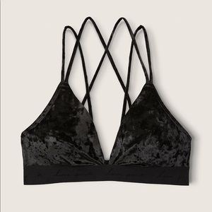 Victoria’s Secret PINK Black Velvet Triangle Bralette